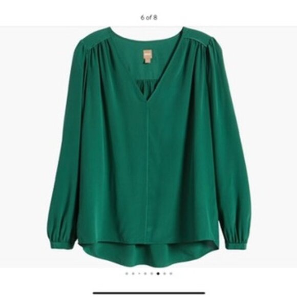 Boss Tops - BOSS Bindie Silk Popover Top - size 6 - Neplica (dark green)